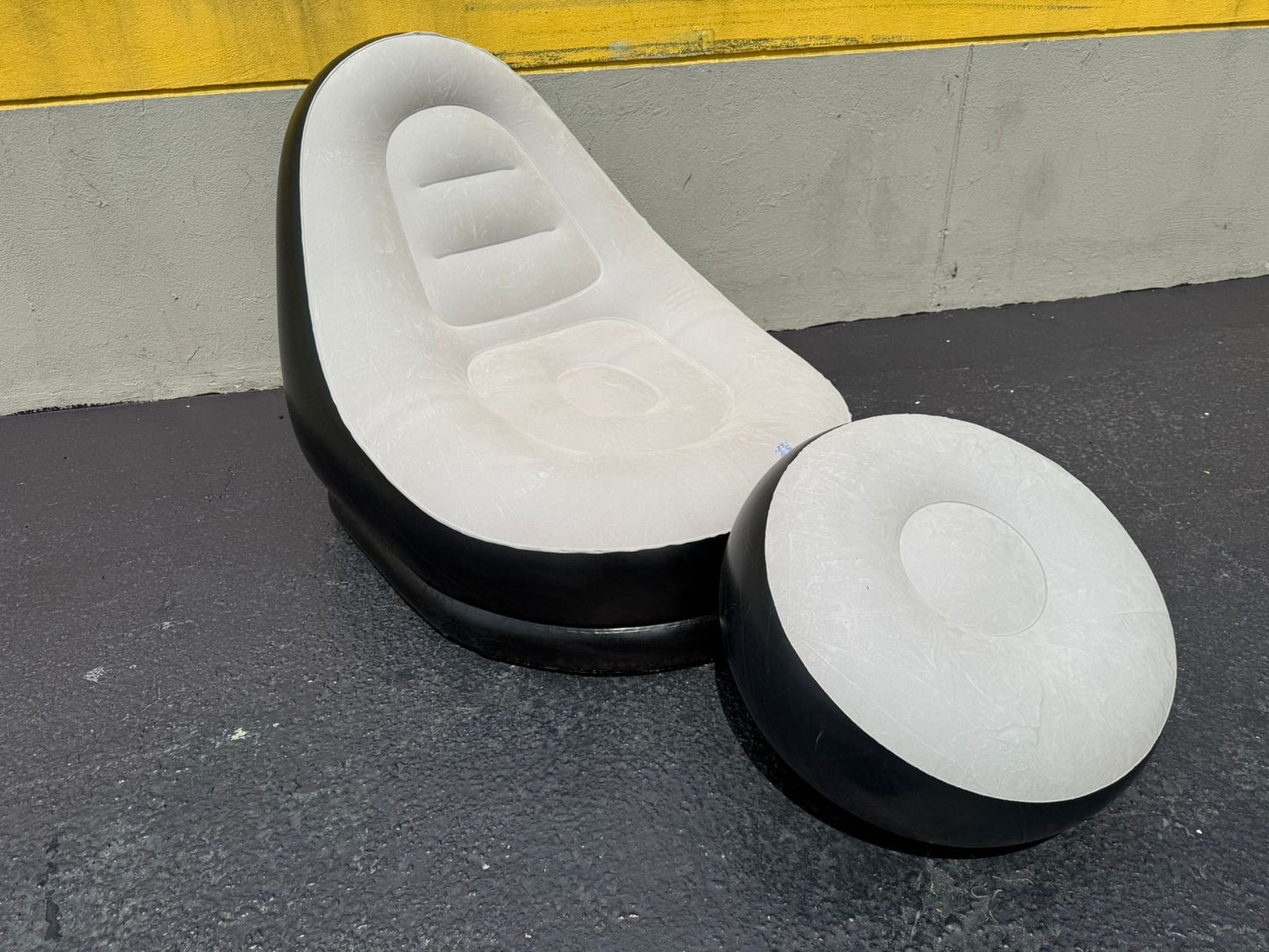 Sofá Sillón Inflable Portátil Con Puff Reposa Pies 2 Piezas