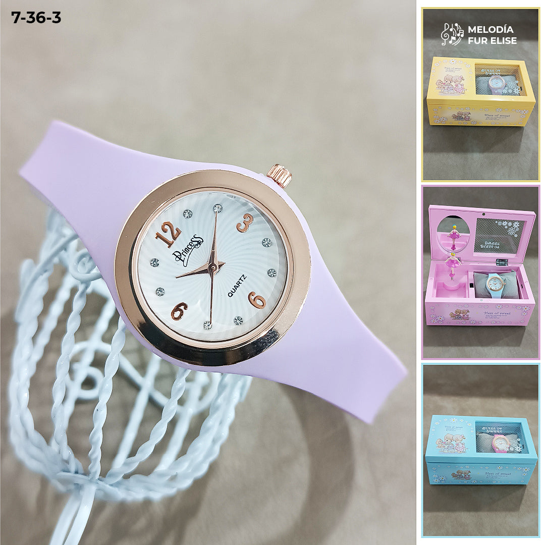 RELOJ PRINCESS + COFRE MUSICAL🎁⭐⭐⭐⭐⭐