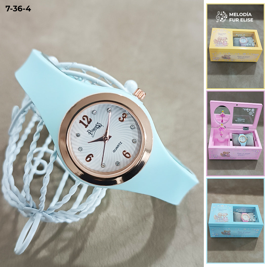 RELOJ PRINCESS + COFRE MUSICAL🎁⭐⭐⭐⭐⭐