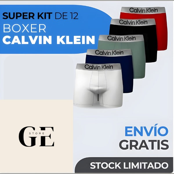 12 BOXER CK + 12 PARES DE MEDIAS