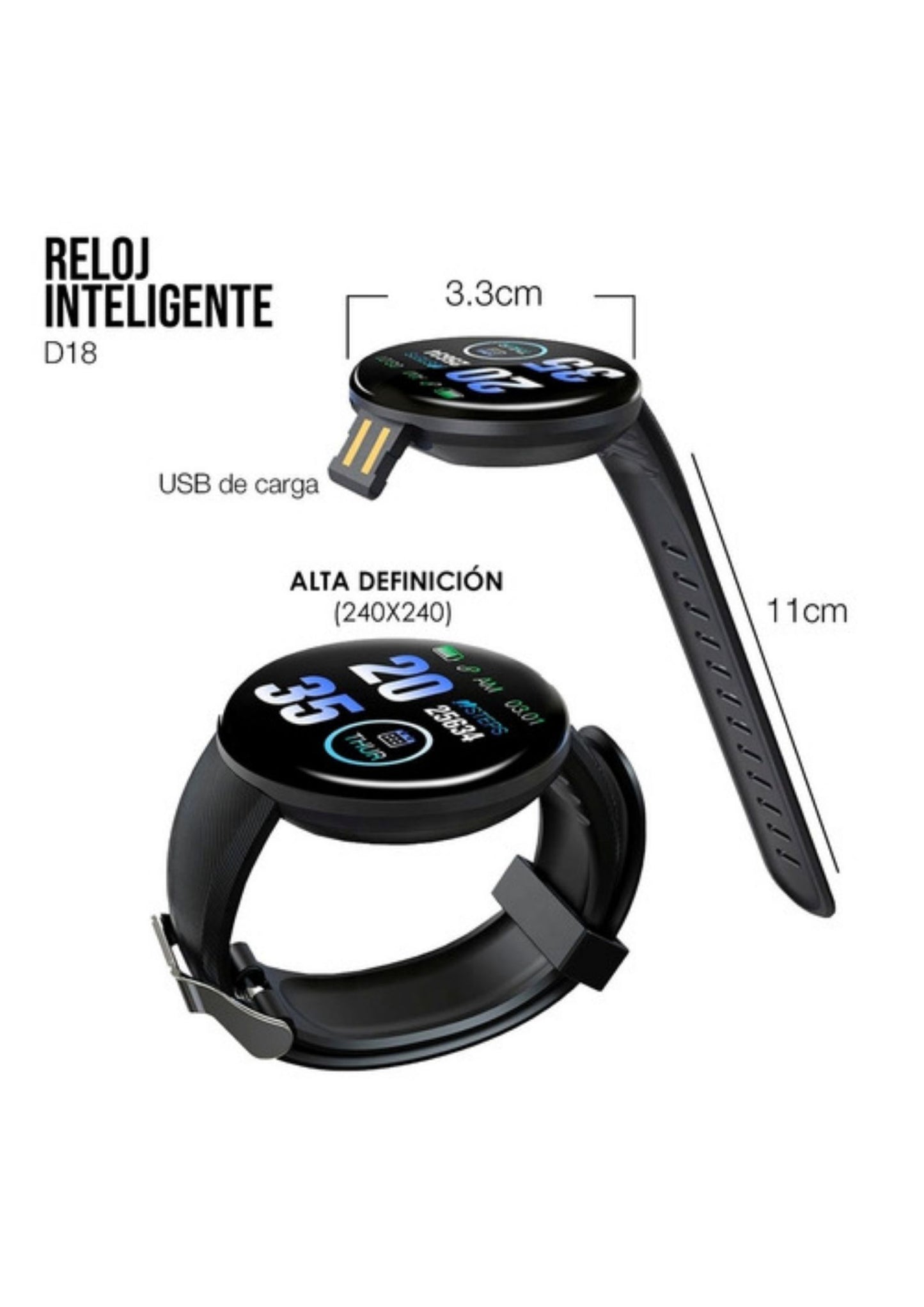 Combo: Reloj Smartwatch D18 + Audifonos Airdots Sin Pantalla