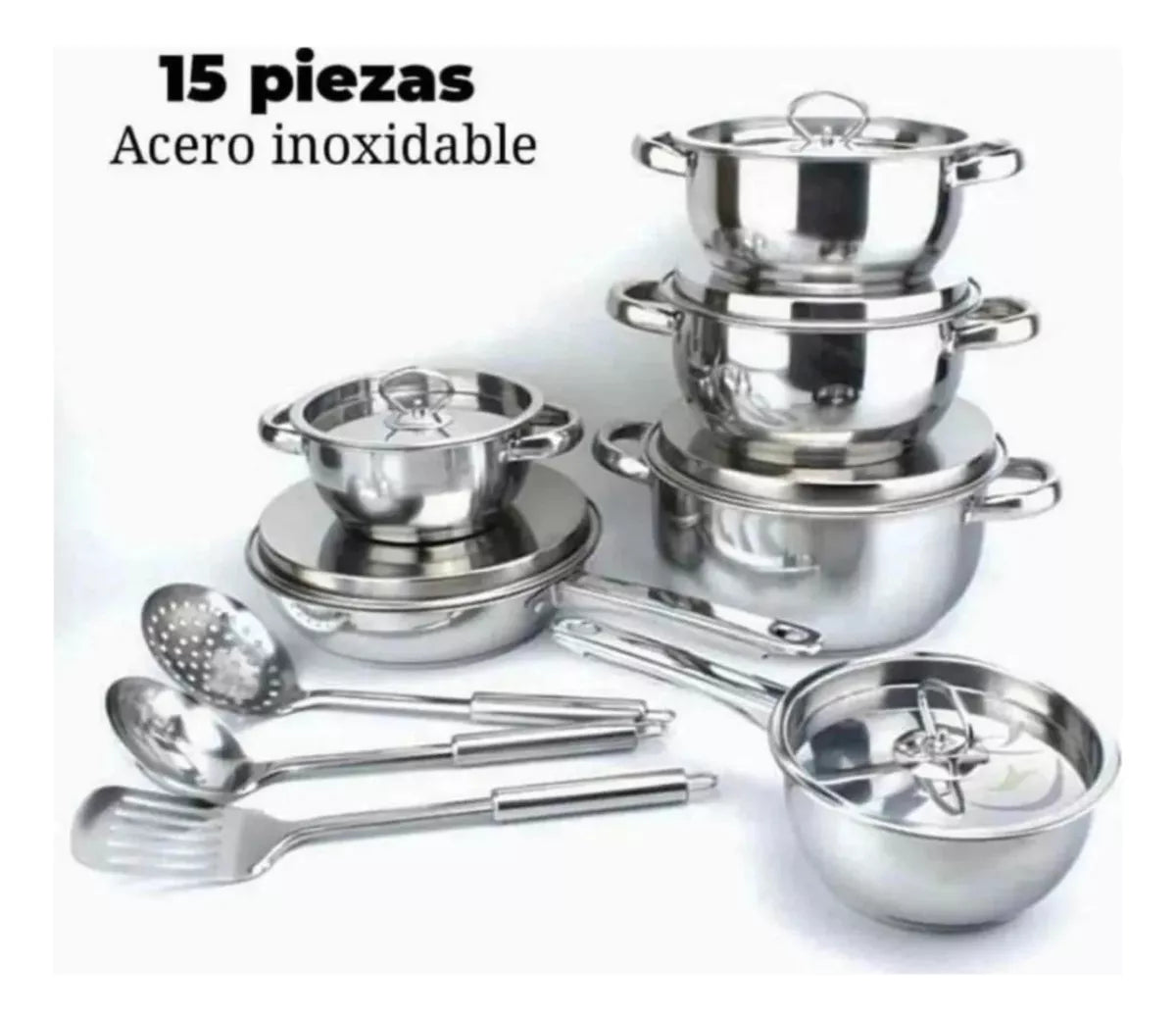 ESPECTACULAR Batería Ollas Acero Inoxidable Renahouse Germany 15 Pcs